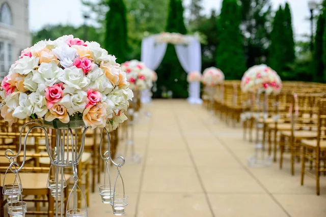 wedding, aisle, flower wallpaper, flower arrangement, bloom, blossom, bouquet, celebration, chairs, beautiful flowers, decoration, nature, flora, flowers, flower background, roses, event, wedding photography, wedding preparations. Corporate event planning marketing: how buyers find you